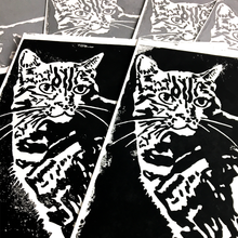 Load image into Gallery viewer, Love Distressed, Cat Linoprint