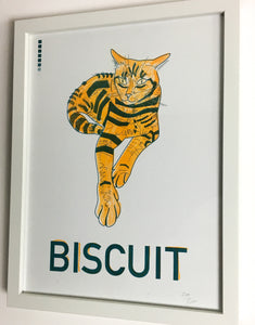 Biscuit, A3 Risograph print, ei8htycats