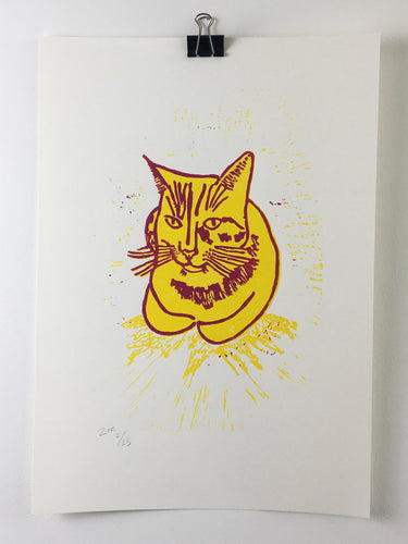 Sunshine Biscuit, Linocut print, A3