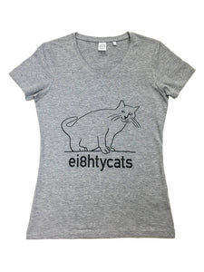 ei8htycats, soft stretch slim ladies v-neck t-shirt